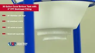30 Gallon Cone Bottom Tank with 2