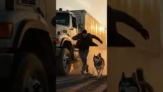 Brave husky rescue horses |#AnimalHero #Shorts  #huskyrescue