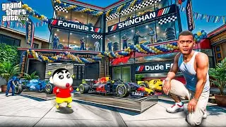 Franklin & Shinchan Build an F1 Car Showroom in GTA 5 🏎️🔥 | GTA 5 Malayalam