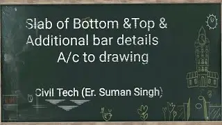 Slab Of bottom mesh & Top mesh & Additional bar (B1 B2 T1 T2 ) Bar direction A/c drawing  ||