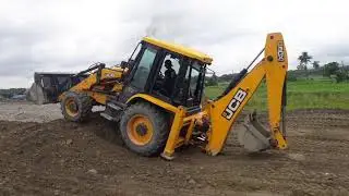 JCB Backhoe Loader Working In Corser Industry - JCB DOZER Stunt Video