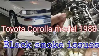 Toyota Corolla 88 model black smoke issues