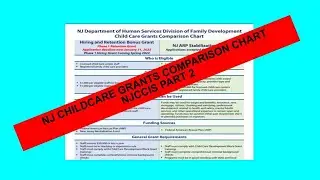 NJCCIS Part 2: NJ Childcare Grants Comparison Chart