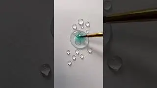 Water drop art! 💚 #satisfying #art #shorts