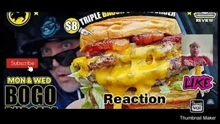 Reaction to Buffalo Wild Wings&reg; Triple Bacon Cheeseburger Review! 🦬🥓🥓🥓🍔 | BOGO Burgers