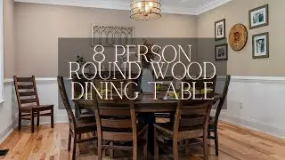 Round Reclaimed Barn Wood Dining Table for Family of 8