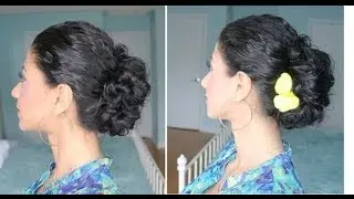 Curly Hair Messy Bun