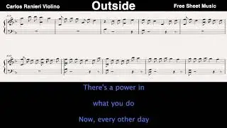 Outside  - Calvin Harris - Partituraoke - Sheet Music