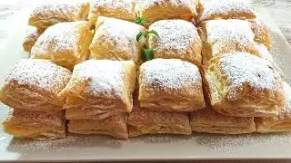 POSTRE RÁPIDO, FÁCIL Y DELICIOSO-Pastelitos de Hojaldre con Crema (MIGUELITOS)