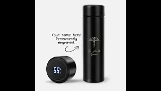 Personalised Bottle For Doctors | Laser Engraved Name on a temperature controlled flask.