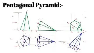 Pentagonal Pyramid ll Projection of Solid ll Engineering Graphics ll B.Tech. All Branches