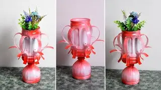 Wine Cup Planter from Plastic Bottle | Recycled craft ideas Plastic Bottles