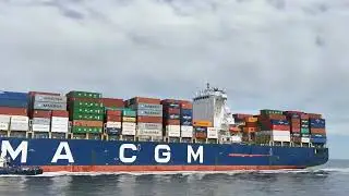 CMA CGM container ship arrives in Perth Harbour 21/09/2022