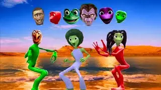 Dame tu cosita green alien vs Dometo cosita red alien alien different head joining magic vfx video