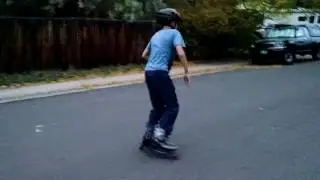 Learning the inline skates uphill