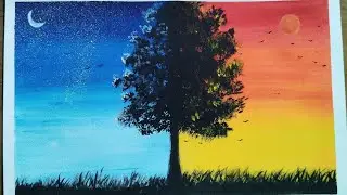 Day and night painting#shortvideo #satisfying #shorts #short #shineyourworld #painting