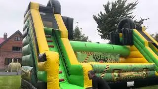 Massive gladiator duel themed inflatable