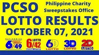 LOTTO RESULTS | OCTOBER 07, 2021 | Superlotto 6/49 | Lotto 6/42 | 6Digit | Suertres Lotto | EZ2