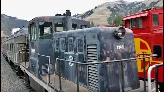 NILES CANYON RAILWAYS SOUTHERN PACIFIC and US ARMY Transportation Corps units in Brightside yard CA
