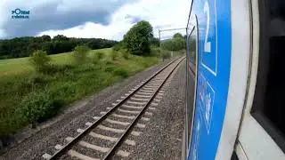 Karlovy Vary - Ústí nad Labem hl. n. / POHLED NA TRAŤ Z KONCE VLAKOVÉ SOUPRAVY / 4K KVALITA