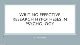 How to Write Effective Research Hypotheses In Psychology