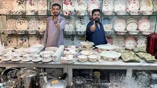 Bone dinner set Melmine dinner silver patila set hot pot set Jahez pakg Sohail Traders Faisalabad