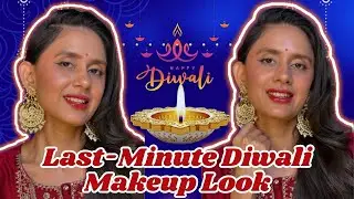 Last-Minute Diwali Makeup: Get Ready in 15 Mins! 😱✨| Easy Diwali Makeup For Beginners✨#Makeup