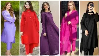 Most Beautiful Plain Suit Designing Ideas 2025/ Stylish Plain Dress Design With Shuttle Lace 2025