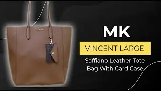 Vincent Large Saffiano Leather Tote Bag With Card Case