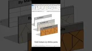 Revit, Draw wall pattern 3(by divide parts) #architecture #bim #revit #shorts