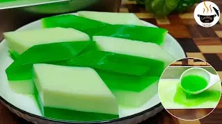 Wow~it's so tasty|Milk and Cream Soda Agar Jelly🍃Dessert/(Two~Layer)|Jelly Recipe