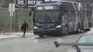 Snowy drive in a 2024 new flyer XD60 on route 61C outbound 