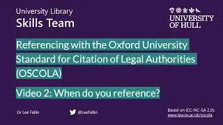 Referencing with OSCOLA 2: When do you reference?