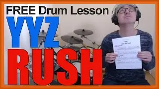 ★ YYZ (Rush) ★ FREE Video Drum Lesson | How To Play SONG (Neil Peart)