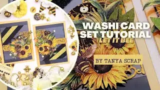 Washi Card Set Tutorial - Let it Bee - by Tanya Scrap