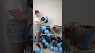 Como fazer uma torre de bal&otilde;es em espiral com 2 cores! #balloon #decoracaocombaloes #bal&otilde;es