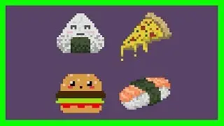 Handmade Digital Pixel Art - How To Draw Food #pixelart HD