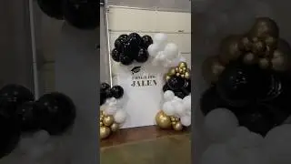 Black, gold & white balloon 🎈 decor