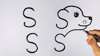 Draw a Dog Using Only the Letters SS | Fun Art Trick