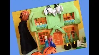 Frozen Anna and Elsa go Trick or Treating on Halloween. Knock Knock Trick or Treat.Malificent