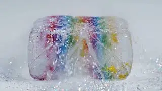 🌈 Rainbow Ice Block Crack! | Ultra-Satisfying ASMR