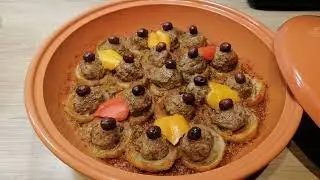 Tajine de viande hachée et fond d'artichaut طاجين الكفتة بالقوق من أشهى وألذ الأطباق لازم تجربوه