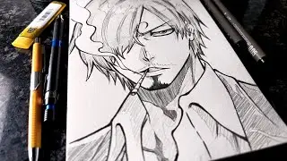SANJI DRAWING (one piece) Step By Step Tutorial