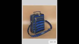 Vintage Crocodile Skin Leather Double Zip Briefcase