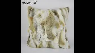 MWFur Home Pillow Cover Factory OEM FREE SHIPPING Natural Fur Pillow Case Patchwork Genuine Rabb