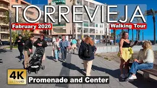 Torrevieja - Promenade & Center, Fabruary 2026 - Spain | Costa Blanca - Walking tour [4k 60fps]