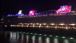 Cruise ships with long blast horn