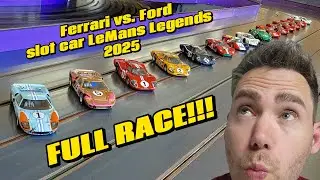 Ferrari vs. Ford... Slot Car Racing LeMANS LEGENDS 2025 - FULL RACE - Wooden Track Mülheim Germany