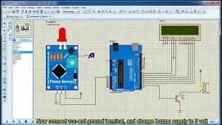 Flame sensor simulation with arduino