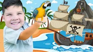 Caleb Goes on a Pirate Ship Adventure with Mom!